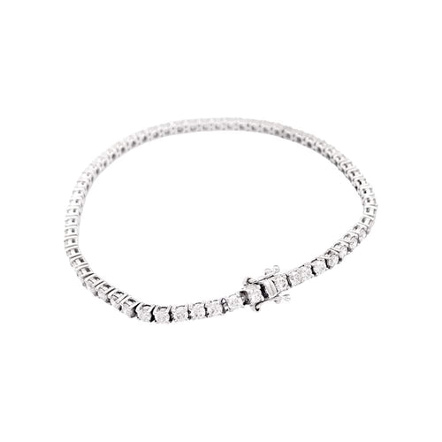 Bracelet Bracelet ligne, or blanc et diamants. 58 Facettes 34819
