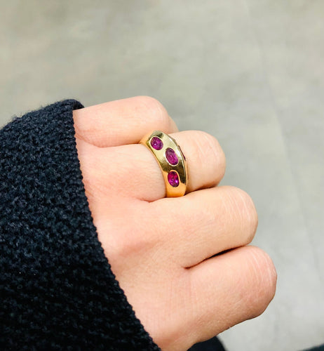 Bague Bague tourmalines or jaune 58 Facettes