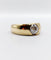 Bague 57.5 Bague jonc dôme en or 18k et diamant taille ancienne 1,10 carat 58 Facettes A06531