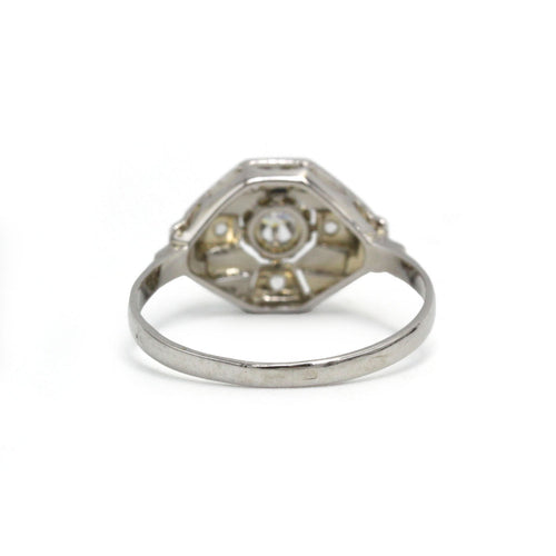 Bague Art Déco - Or, Platine & Diamants