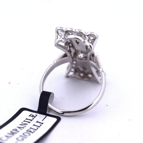 Bague 54 BAGUE EN OR BLANC 18KT ET DIAMANTS - ART DÉCO' 58 Facettes