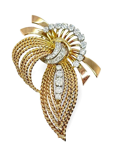 Broche Broche or jaune et diamants 2 ct 58 Facettes 1231