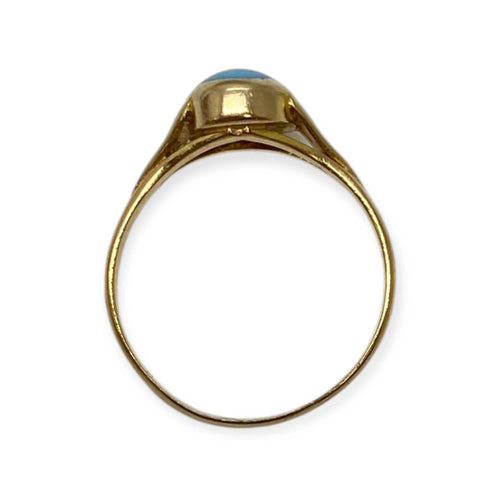 Bague 60 Bague pierre bleue ovale en or jaune 750 (18k) 58 Facettes 330089595