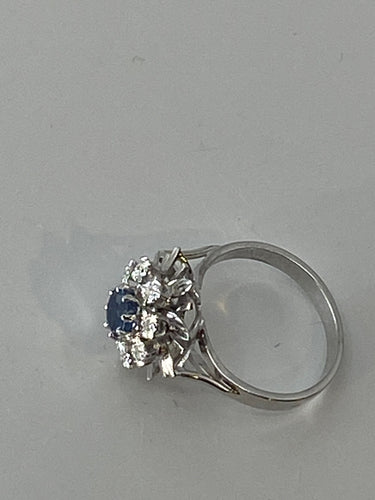 Bague 50 Bague de fiançailles en or, saphir, diamants 58 Facettes