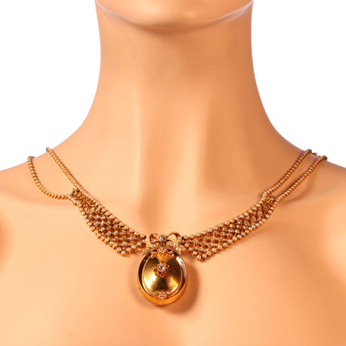 Collier Collier en diamant victorien : un chef-d'œuvre luxueux en or et perles 58 Facettes 24211-0279