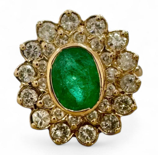 Bague 54 Bague Émeraude diamants vintage 58 Facettes