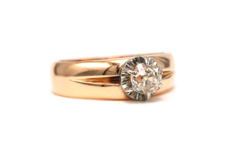 Bague 56 Bague Napoléon III or jaune et argent, diamant old cut 58 Facettes 22736