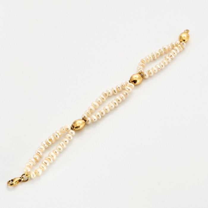 Bracelet or jaune perles baroques