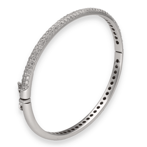 Bracelet Bracelet Jonc Ouvrant – Or Gris 18k – 2.0 ct Diamants – 16.40 g – 2013 58 Facettes FB10922