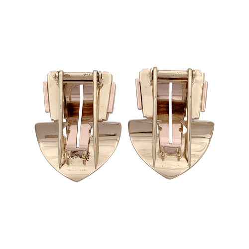 Clips vintage Tiffany & Co., or jaune, or rose. 58 Facettes 34597