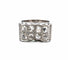 Bague 64 Bague en or blanc avec diamants roses en motif damier 58 Facettes