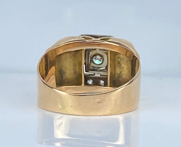 Bague 52 Bague Tank en or jaune et diamants 58 Facettes AB652