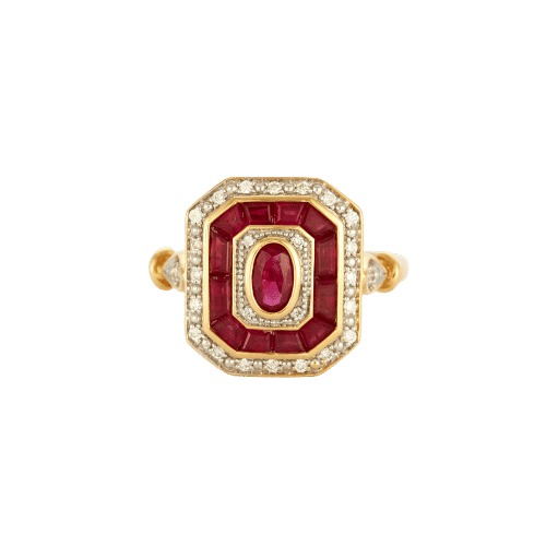 Bague 52 Bague rubis et diamant or jaune 58 Facettes 1