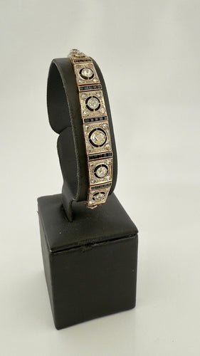 Bracelet Bracelet ancien art déco en or , saphirs et diamants 58 Facettes