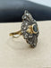 Bague Bague ancienne en or et argent avec saphir naturel et diamants 58 Facettes