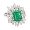 Bague 55 Bague Pompadour  Or blanc Emeraude, Diamant 58 Facettes 4398644CN