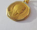 Pendentif Augis - Médaille pendentif Vierge et Bernadette vintage en or jaune 18 carats 58 Facettes
