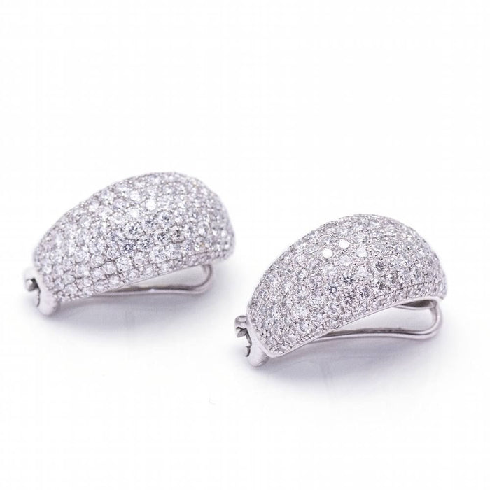 Boucles d'oreilles Boucles d'oreilles TAUBE en or blanc, pavé de diamants 58 Facettes D364221LF