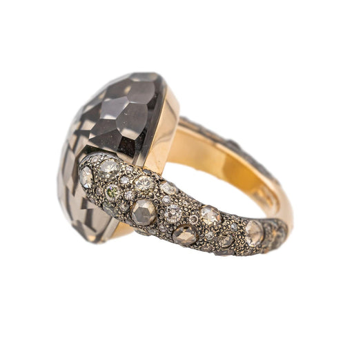 Bague 51 Pomellato Bague Cocktail Tango Or rose Quartz, Diamant 58 Facettes 3230375CN