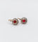 Boucles d'oreilles Dormeuses marguerite antique or rose pierre rouge et diamants 58 Facettes A00730