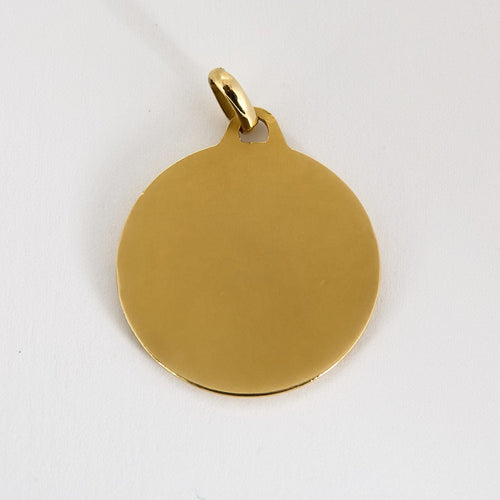 Pendentif AUGIS médaille en or jaune, diamants et rubis de synthèse 58 Facettes MON1171