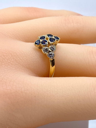 Mauboussin - Bague en or jaune 18 carats et saphirs et diamants