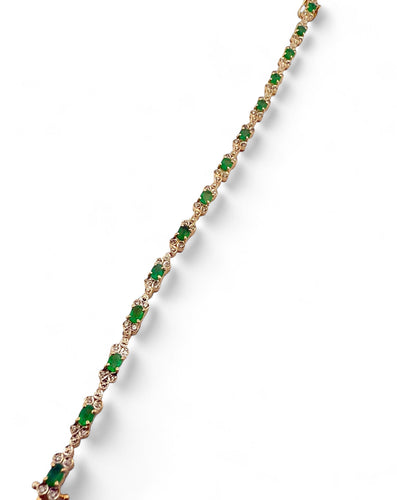Bracelet Bracelet or jaune émeraude et diamants 58 Facettes
