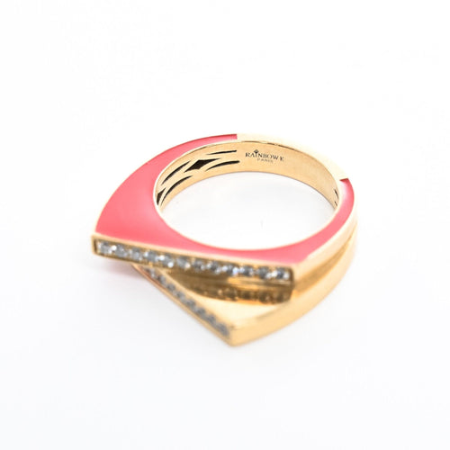 Bague 53 RAINBOW K - Bague or jaune et diamants 58 Facettes 85781