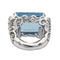 Bague 51 Bague Or blanc Aigue marine, Diamant 58 Facettes 3411144CN