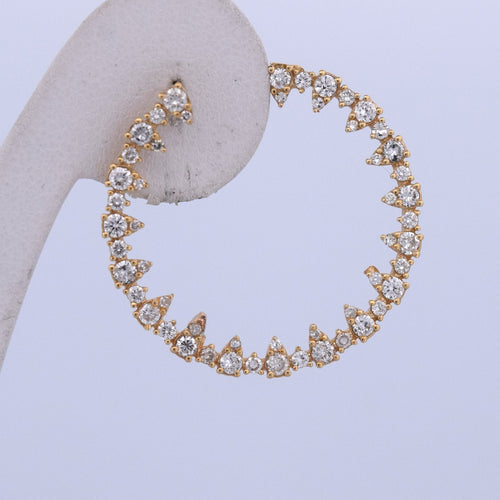 Boucles d'oreilles Boucles d'oreilles en or jaune 18 carats serties de diamants 58 Facettes