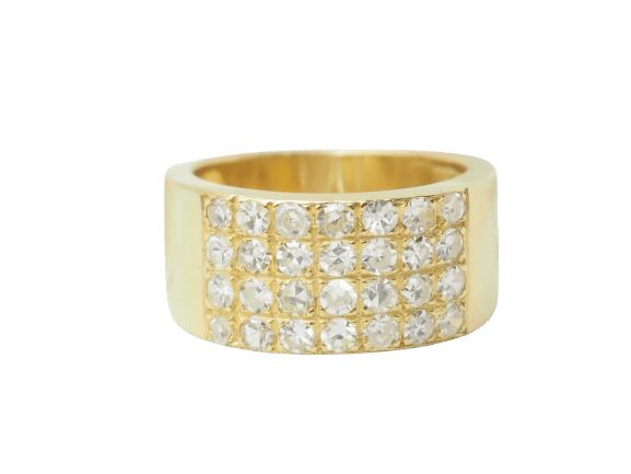 Bague 58 Bague ruban en or jaune et diamants 58 Facettes 33459