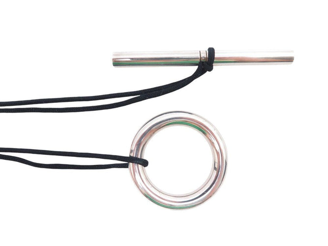 Collier collier HERMES sautoir skipper tgm 80cm argent massif 925 59gr & cordon 58 Facettes 267728