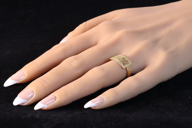 Bague ancienne en or 18 carats avec granulation et filigrane, vers 1780 – Reflet de l'élégance géorgienne