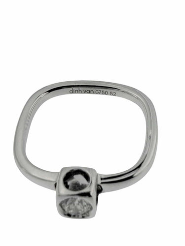 Dinh Van - Bague cube or blanc, diamant naturel