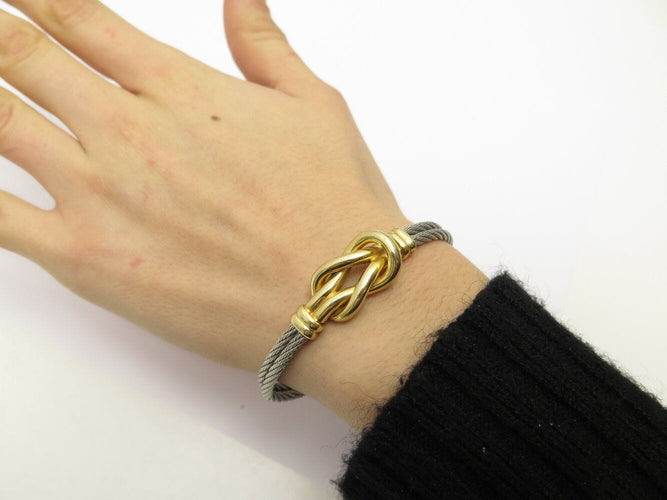Bracelet vintage bracelet FRED force 10 infinie gm or jaune 18k acier t16.5 58 Facettes 271707