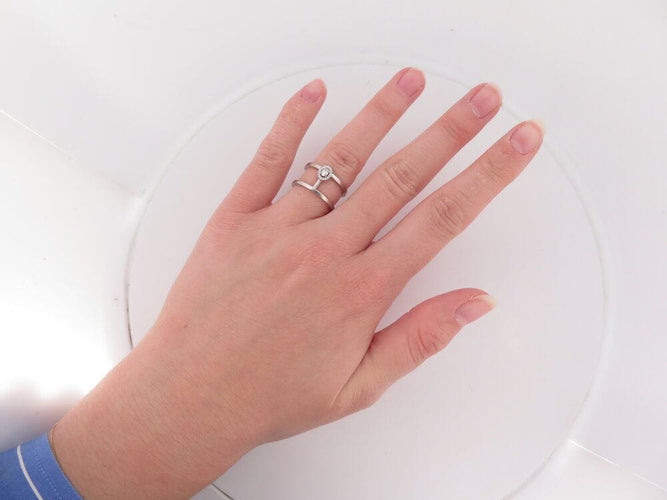 Bague 55 bague MESSIKA glam'azone 2 rangs 06173-wg diamants 0.15ct t55 or 18k 58 Facettes 268297