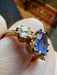 Bague 53.5 Bague ancienne en saphir bleu et diamant 58 Facettes