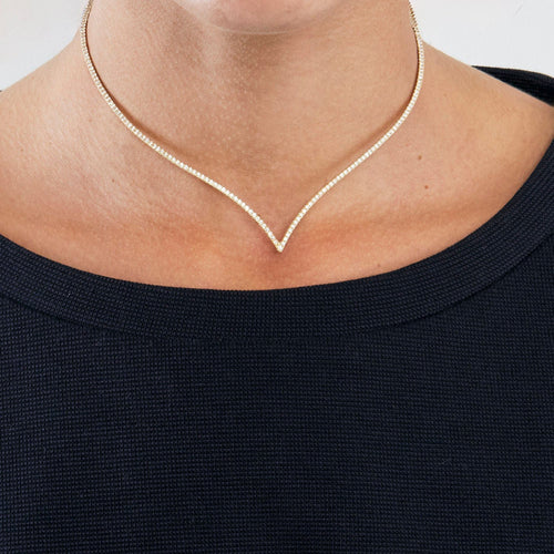 Collier Collier pavé de diamants or jaune 58 Facettes