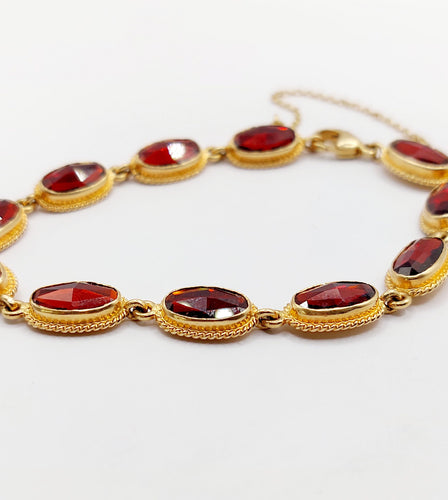 Bracelet Bracelet vintage or grenats de perpignan 58 Facettes A05402