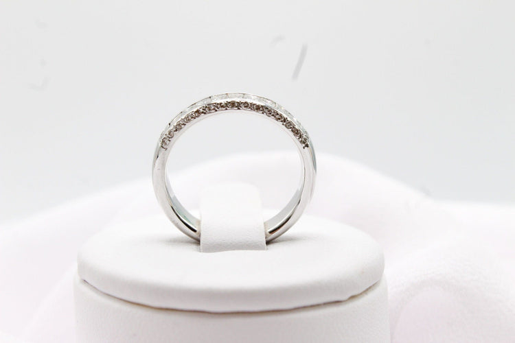 Bague Bague demi-alliance diamants taille princesse 0,70 ct en or blanc 750 58 Facettes 240269