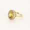 Bague 52 Bague or jaune et blanc, saphir jaune et diamants 58 Facettes B250159