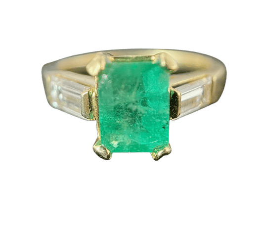 Bague 53 Bague or jaune émeraude 58 Facettes