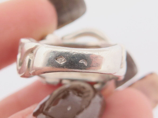 Bague 51 vintage bague HERMES boucle de ceinture t51 en argent 6.9gr  buckle 58 Facettes 271102