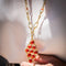 Collier Collier en or jaune 18k et corail 58 Facettes