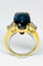 Bague 51 Bague en or jaune ornée d'un saphir naturel de 6,72 carats et de diamants taille trapèze 58 Facettes E20