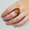 Bague 52 Bague en or jaune, citrine et émail 58 Facettes S223