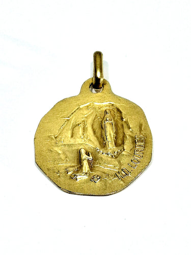 Augis - Médaille Vierge Marie / Notre Dame De Lourdes Or 18 Carats