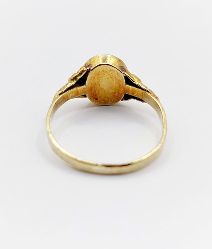Bague chevalière Art Déco or jaune monogrammée CC (circa 1950) 58 Facettes A05980