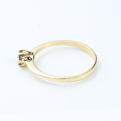 Bague solitaire en or jaune 18 carats avec diamant de 0,20 carat