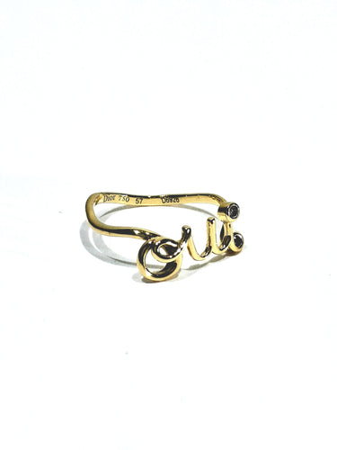 Bague 57 Dior - Bague Dioramour Oui en or jaune 18 carats et diamant 58 Facettes